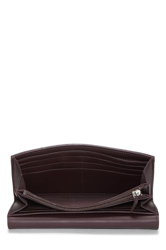 Pre-Loved Burgundy Caviar Classic Long Flap Wallet, Burgundy4
