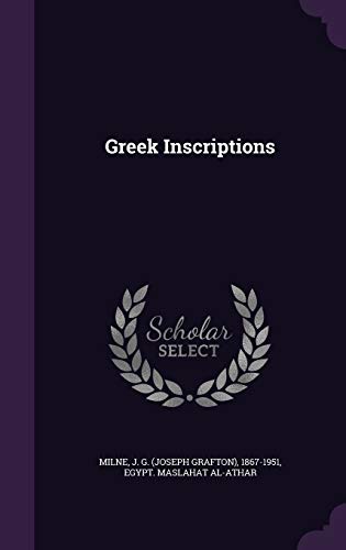 Greek Inscriptions 1342305159 Book Cover