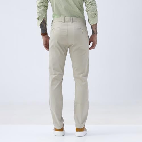 Image of BASICS Premium Cotton Stretch Formal Trousers for Men | Office Pants