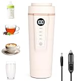 Auto Wasserkocher 500 ML,Diealles Shine 12V 96W Wasserkocher Schnel Erhitzen, 316 Edelstahl Liner USB Wasserkochers, Tragbarer Wasserkochers mit Zigarettenanzünder für Auto Lkw Taxi Baby