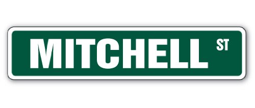 MITCHELL Street Sign Childrens Name Room Sign | Indoor/Outdoor |  30" Wide Plastic Sign