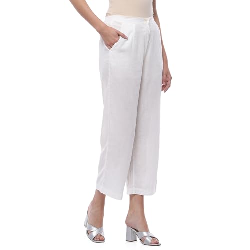 Image of BIBA Women Cotton Loose Solid Pants