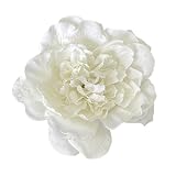 Christmas Sparkling White Rose Hair Clip Elegant Bridal Wedding Brooch Corsage Hair Head Clip Pin Up Brooch Flower Festive Party Hair Accessories Barrette Pin Xmas Gift for Women Girls