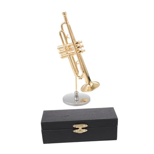 STOBAZA Gold Plated Mini Tuba Model Trumpet Elegant Desktop Ornament for Home Decor