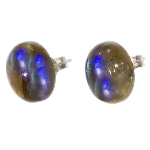 Boucles D'oreilles Puces En Labradorite & Argent 925/1000 - Bijouxia - Neuf Avec étiquettes