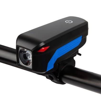 Image of Black BlueXC USHIO Bicycle Light Waterproof USB Rechargeable Bike Warning 350 Lumen 140dB Bicycle Bicycle Accessories