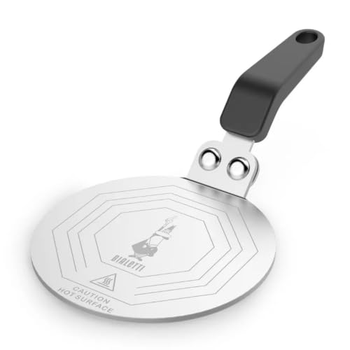 Bialetti Moka Inductiekookplaat adapter voor het gebruik van koffiepotten en kookgerei op inductiekookplaten, staal, 13 cm