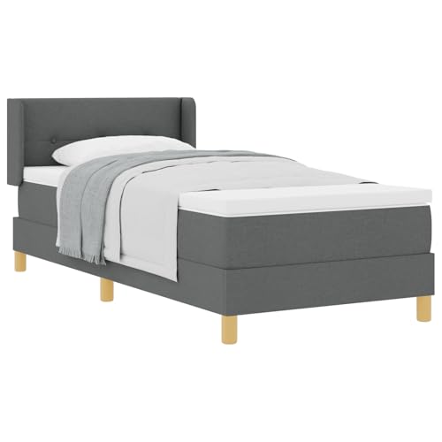 Vopese Canapé con colchón gris oscuro, cama individual, 20 cm de altura, requiere montaje