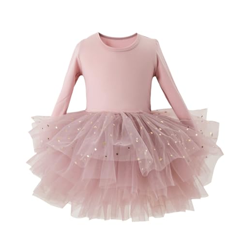 Vestido de ballet para niña, tul, vestido de lentejuelas, algodón, ropa de ballet, manga larga, vestido de tul, traje de baile, vestido plisado, vestido de baile, I, 120