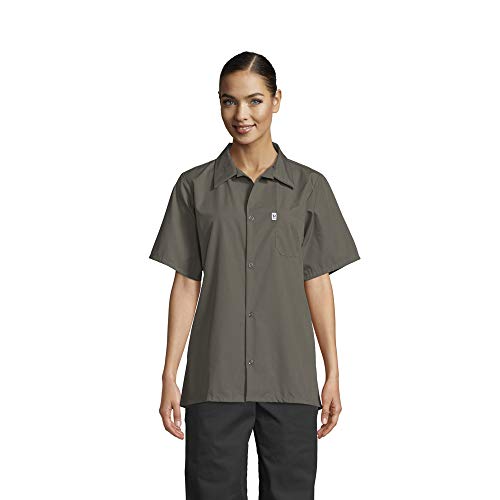Uncommon Threads Unisex Utility Shirt 5 Button 65/35, Olive, Large