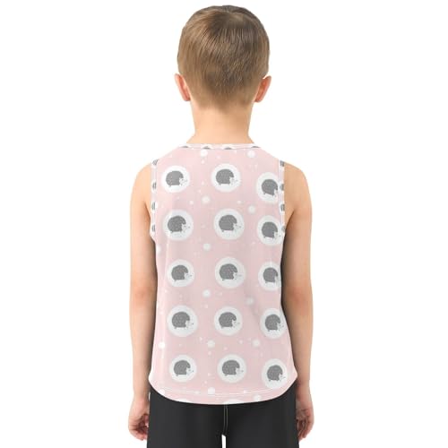J JOYSAY Cartoon Hedgehog Circle Pale Boys Tank Top Sleeveless Muscle Shirts Quick Dry Kids T-Shirts 3-15T3