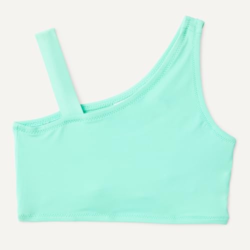 Image of Amazon Essentials Girls' One Shoulder Two-Piece Bikini Swim Set, Slim Fit
