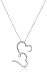 Sterling Silver Cubic Zirconia Double Heart Pendant Necklace, 18"