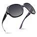 Produktbild CGID Polarisierte Sonnenbrille für Damen Sonnenbrillen für Frauen Oversized Polaroid-Gläser UV400 Schutz Getönte Brille 100% UV 400 Brille Klassische Metall Ornamente Schwarz Lila PC Rahmen