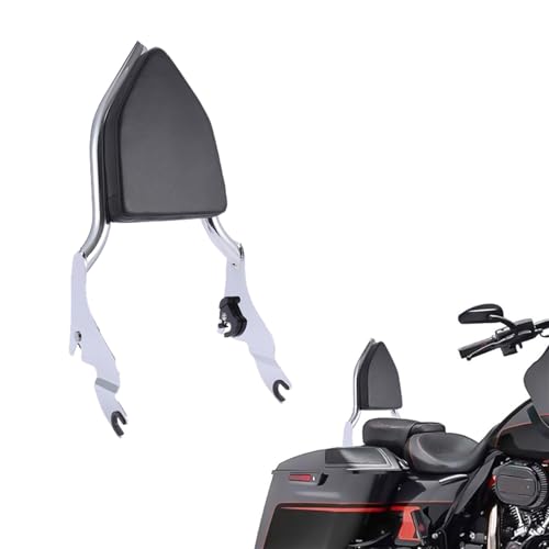 Sissy bar Harley Touring en acier chromé et noir pour un confort haut de gamme