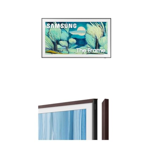 Image of Samsung 43-Inch Class The Frame LS03F 4K QLED Smart TV (2025 Model) 43 inch The Frame Customizable Bezel (2026 Model), Magnetic, Easy Installation, VG-SCFH43BWBZA, Modern Brown