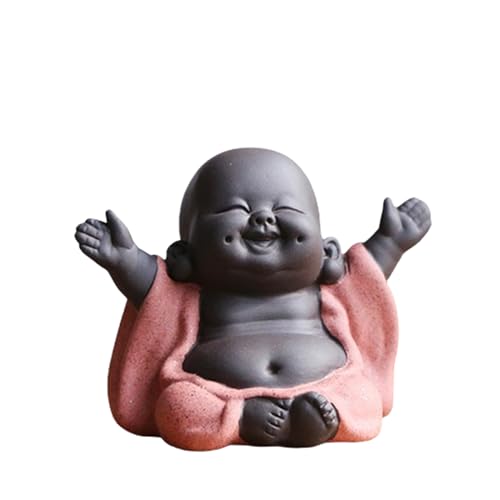 Temiry お釈迦様 オブジェ お釈迦セラミックス セラミックス かわいい仏像 Buddha Statue レッド 幅9cm×奥行6cm×高さ6.8cm