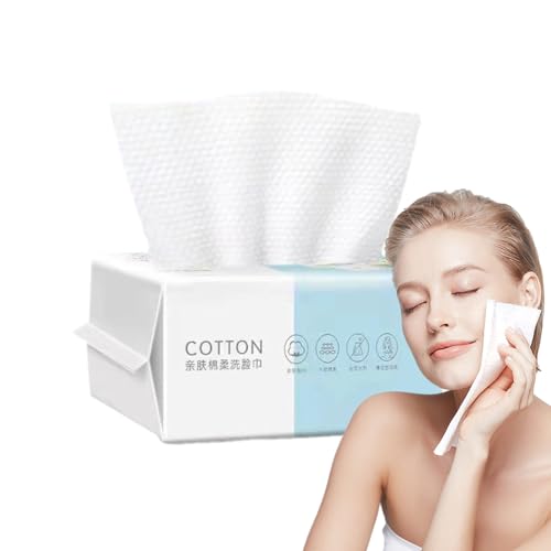Toallitas secas para toallas faciales: toallas grandes, pañuelos extra gruesos, paños faciales sin pelusa, limpieza | Diseño absorbente desmaquillante perfecto para pieles sensibles Rutin