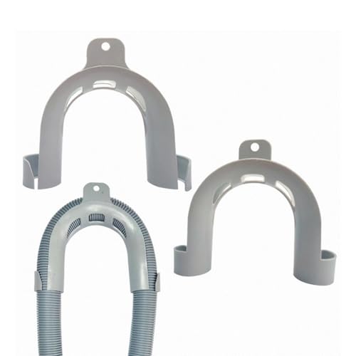 MVOLEGDE Plastic Universal Drain Hose Holder Set of 2, U-Shaped, Silver, 12x20cm, for Washing Machine & Dishwasher