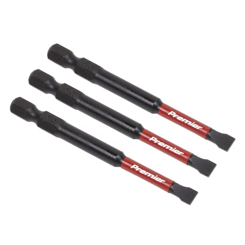 Sealey 3pc 75mm Slotted 5.5mm Impact Power Tool Bit Set - AK8252