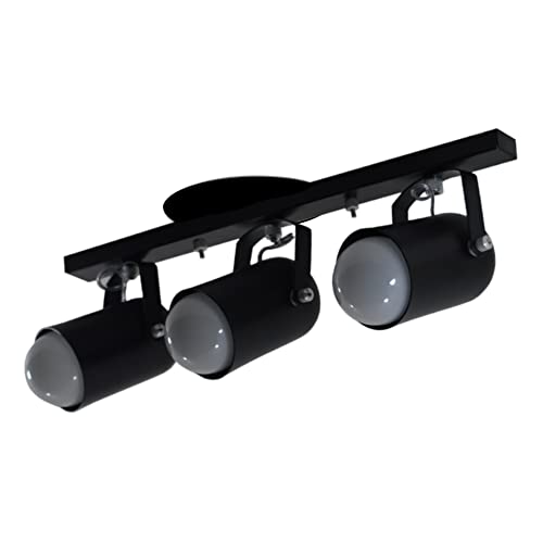 Spot No Trilho Para 03 Lampadas - Ideal para Sala, Cozinha, Quarto (Preto)