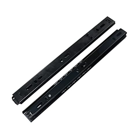 Drawer Slides 10 Inch Ball Bearing Full Extension 2 Section Slide Track Mounting Drawer Runners Slider for Cabinet Home Furniture, 2 Pack (Black 10 inch) Cover