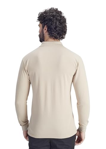 Image of Men's Cotton-Rich Full-Sleeve Polo T-Shirt with Pocket Premium Pique Fabric Casual & Stylish