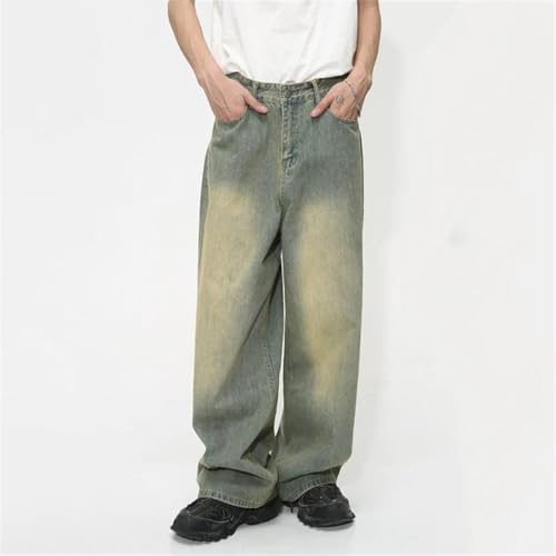 Men's Vintage Baggy Jean Trousers Distressed Personality Wide Leg Denim Pant2