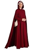 Handmaid's Tale Adult Deluxe Cloak Costume Womens, Crimson Red Hooded Robe Halloween Outfit Large/X-Large