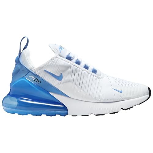 Nike Tenis Air Max 270 para mujer, Blanco/Negro/Azul Universitario, 42.5 EU
