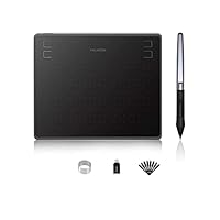 HUION HS64 Tavoletta Grafica con Penna a Pressione 8192 Senza Batteria con Pressione a Quattro Tasti Supporta il Sistema Operativo Android 6.0, Windows e MacOS