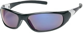 Liberty Glove & Safety AMZ1726BM ProVizGard Cyclone Protective Eyewear with Rubber Temple Tips, Blue Mirror Lens, Black Frame (Case of 12 Pairs)