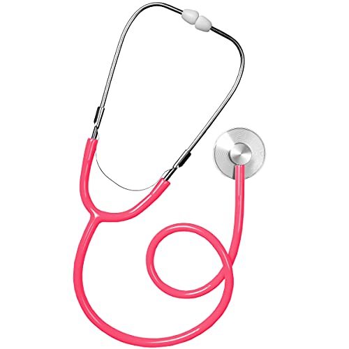Skeleteen Doctor's Stethoscope Kids Toy - Doctor Or Nurse Pretend Play Costume Accessories and Prop Toys for Kids - 1 Piece (Pink)
