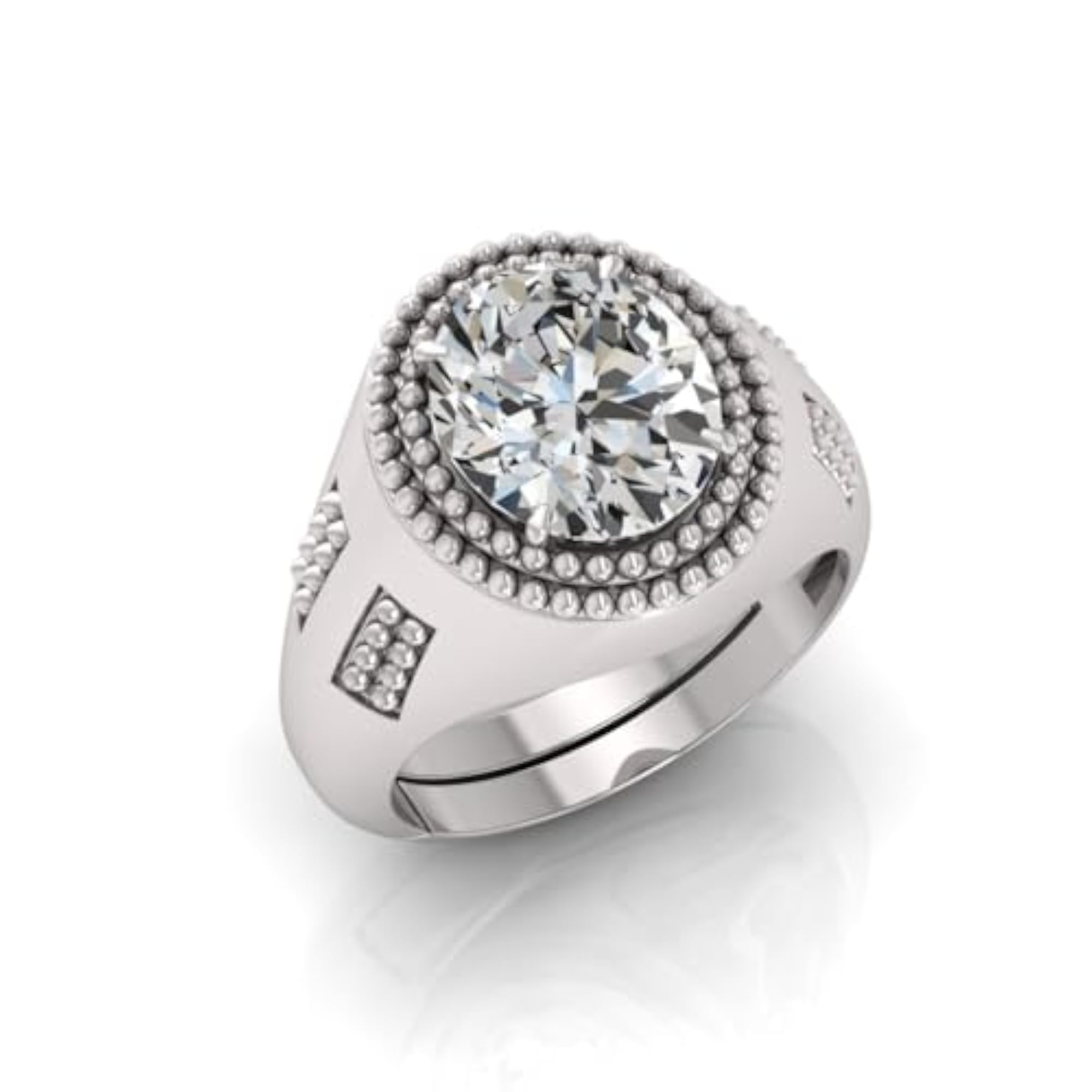 7.25 Ratti White Zircon Adjustable Ring, Lab Certified