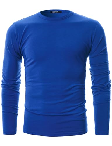 GIVON Mens Slim Fit Soft Cotton Long Sleeve Lightweight Thermal Crew Neck T-Shirt2