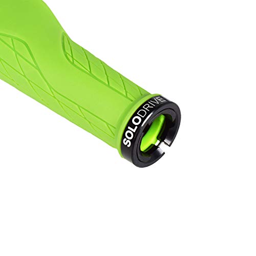 Solodrive Ergonomic Design Bike Grips, Comfortable Bicycle Handlebar Grips, Single Lock-On Mountain Bike Grips, Non-Slip Handle Grips, Fit Mtb, E-Bike, Hybrid, Scooter (Green) #TOP1