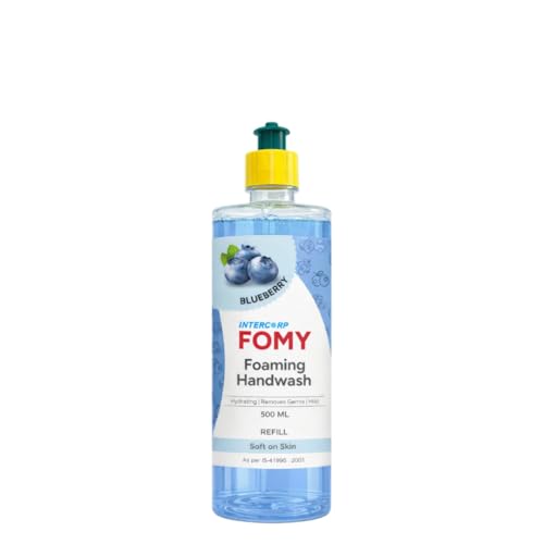 Image of INTERCORP FOMY Hydrating Foam Hand Wash Refill 500ml (Blue Berry - Pack of 1) | Soft & Refreshing Handwash Refill Foam | Gentle on Skin | 99% Germs Protection