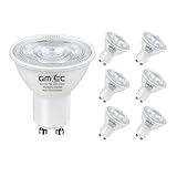 GMEC GU10 LED Bulbs 7W – Pack of 6 – 6500K Cool White Daylight, Non-Dimmable COB Spotlights, 550 Lumens Each, Energy Saving Halogen Replacements, 25,000 Hour Life