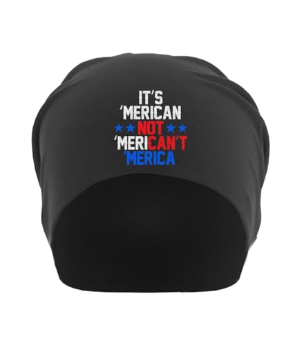 Bonnet souple noir Merican Not Merican't en maille de coton fin léger et unisexe