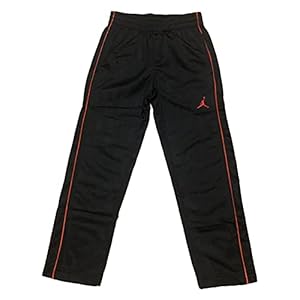 Nike Boys Youth Air Jordan Track Pants (Black/Red Piped, 4)