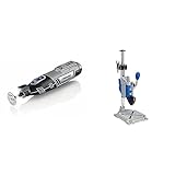 Esta prensa taladradora y portaherramientas combinados es la solución perfecta para el trabajo estacionario con su Dremel. Taladre verticalmente o en ángulo, ajustable en incrementos de 15 grados