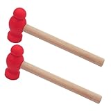 TOYANDONA 2 Stück Hammer Leichte Hölzerne mit Pp Kopf Pädagogisch für Jungen und Mädchen Fördert Motorik Griffstärke und Hand Auge koordination Robust und Sicher