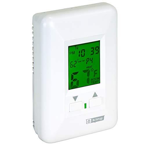 King Hwp120 Electronic Line Voltage Programmable Hydronic System Thermostat, White #TOP2