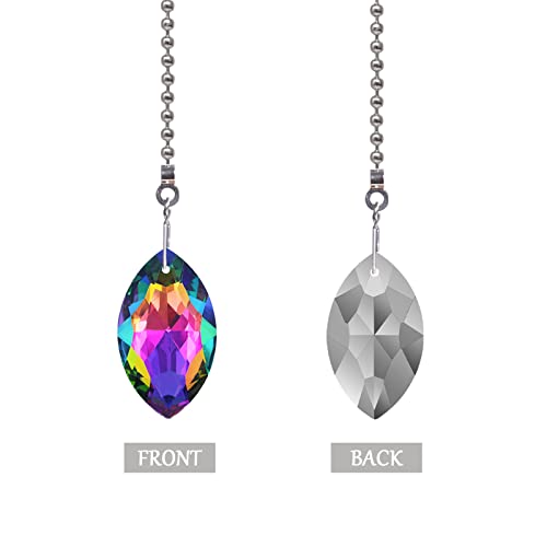 Image of 2pcs Crystal Prism Fan Chain Extender Pull Chain Switch Ceiling Fan Extension