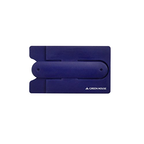 グリーンハウス ワンタッチで簡単にスタンドになるカードホルダー付きスマホスタンド ネイビーブルー GH-STB-NL