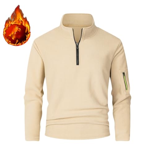 CRNTCEM Quarter Zip Golf Pullover for Men Thermal Gym Workout Tops Long Sleeve Work Casual Athletic Cargo Sweatshirts3