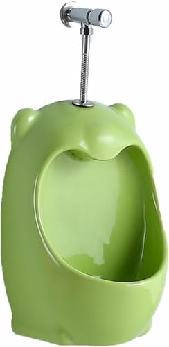 Children's Wall-Mounted Urinal Screen, Manual Flush Valve, Powerful Flush for Boys, Ceramic Urinals, Space-Saving Toilet Partition, Ideal for Schools & Playgrounds (Color: Grey)