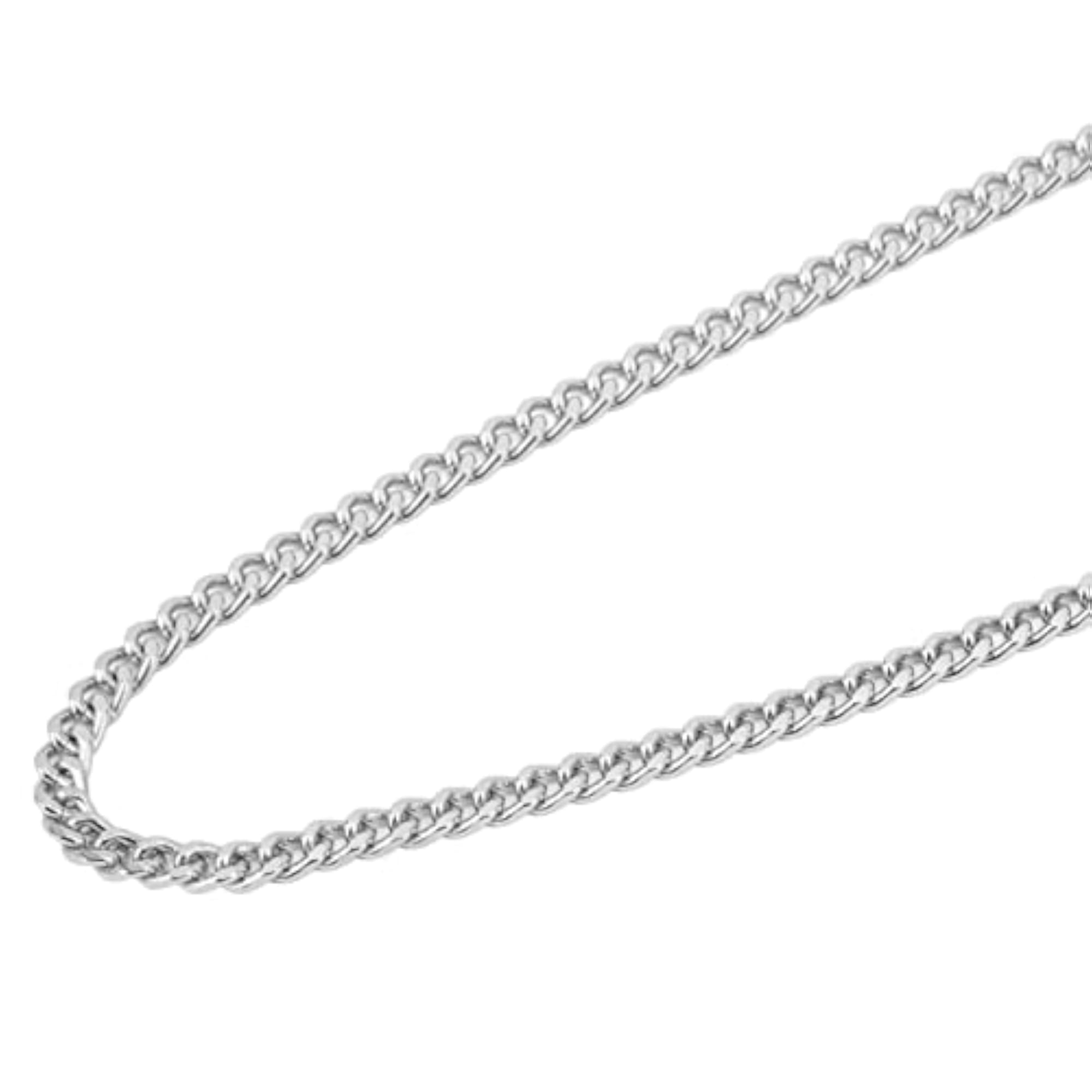 Metal Curb Chains, Rustproof Aluminum Chain for Bracelets, Silver