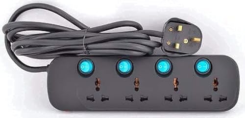 Terminator 4 Way Universal Socket Power Extension Tpb 624ab-3m (Black)