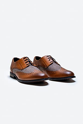 Men’s Derby Lace Up Wedding Brogue and Herringbone Dress Shoes2